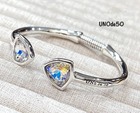 Браслет UNOde50 жесткий разъемный с треугольными вставками