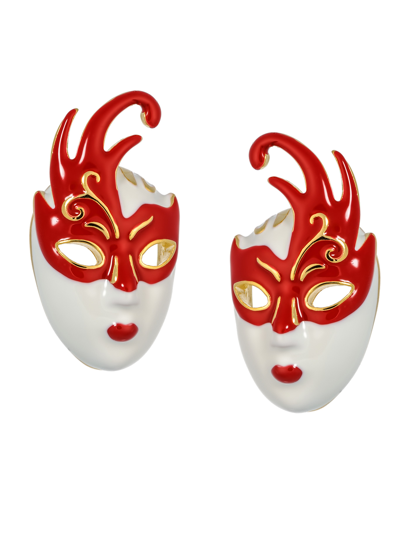Массивные дизайнерские серьги Маски венецианские