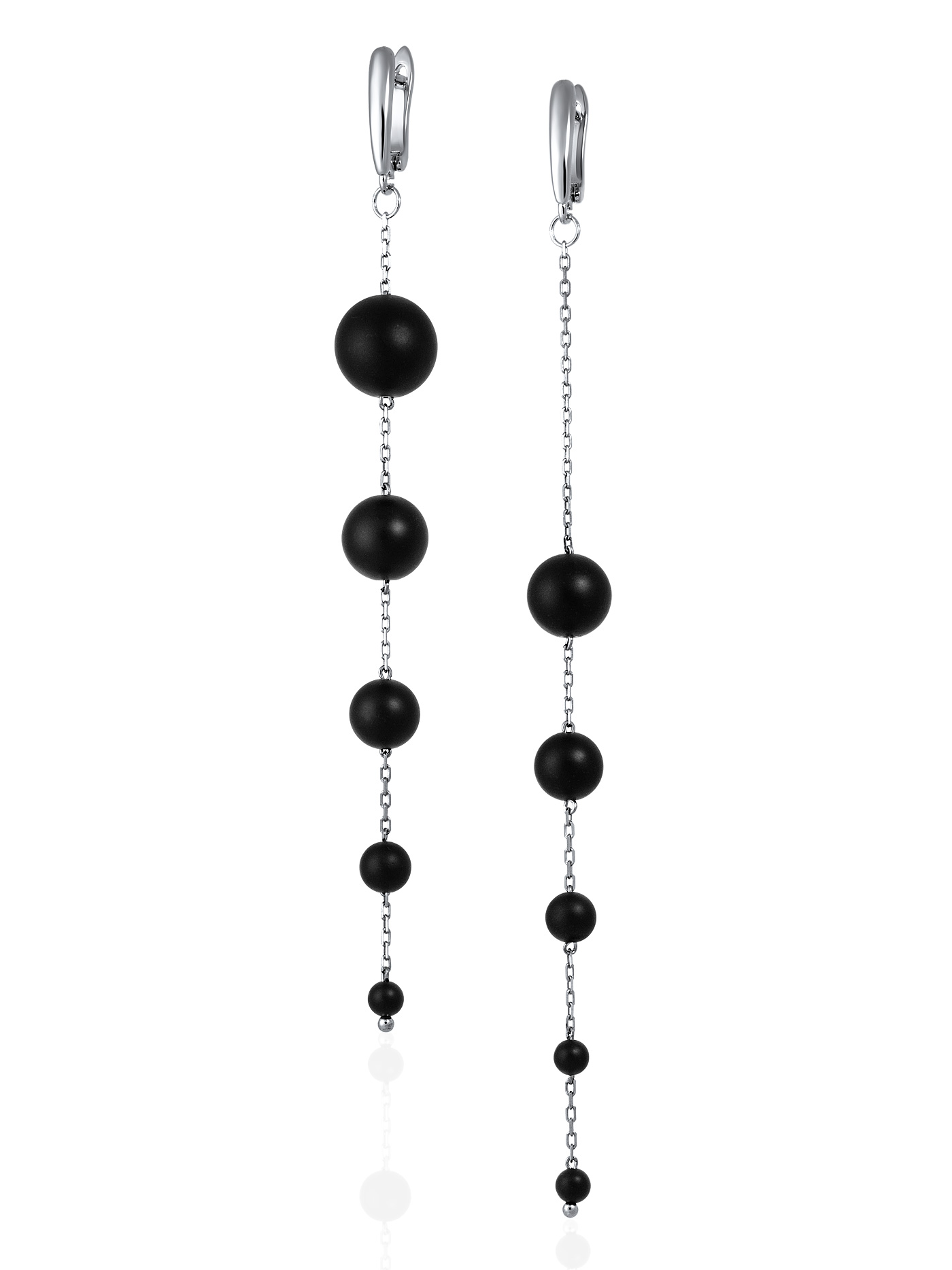 Длинные непарные серьги с агатом