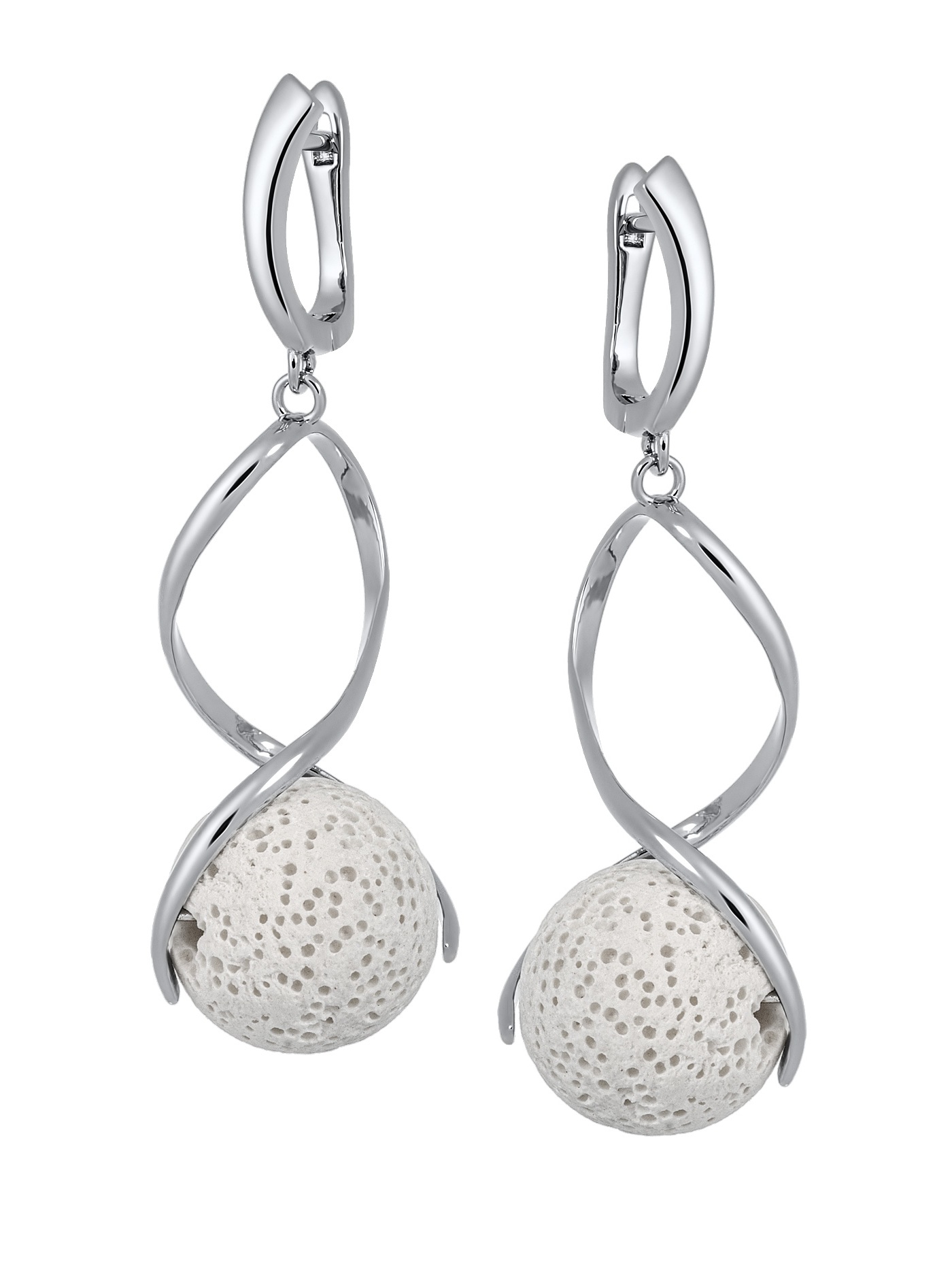 Длинные серьги висячие с лавой