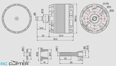 T-Motor AX525-B KV250 (18", 12S, 10 кг)