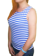 Купить Женская майка-тельняшка (голубая полоса) в Магазине тельняшек
