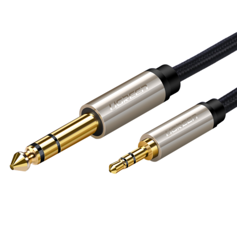 Кабель UGREEN 3,5mm to 6,35mm TRS Stereo Audio Cable, Длина: 1 м AV127, Серый