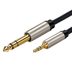 Кабель UGREEN 3,5mm to 6,35mm TRS Stereo Audio Cable, Длина: 1 м AV127, Серый