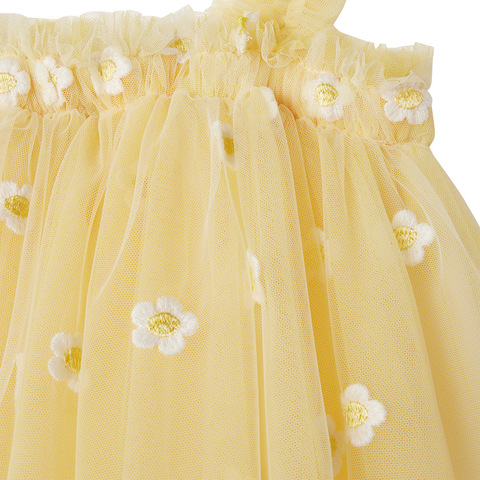 Платье Stella McCartney Kids Daisy Embroidery Tulle Yellow