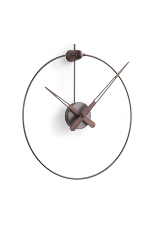Часы Nomon Micro Anda Graphite, (основание - хромированная сталь с графитовой отделкой/стрелки - орех). D=40см, H=50см