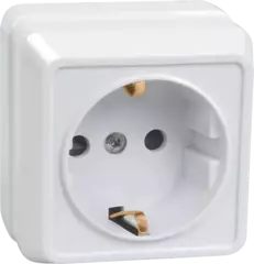 IEK Октава Белый Розетка 1-местная с зазем. контактами открытая установка 16А РС20-3-ОБ ERO11-K01-16-DC