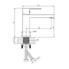 Смеситель для раковины BELZ B10613-3 латунь, графит