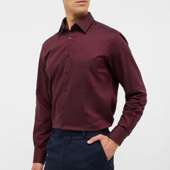 Сорочка мужская Eterna Modern Fit 8464-X181-97 из фактурной ткани вишневая