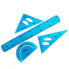 
          Набор чертежный Alingar, 30 см, пластиковый, 4 предмета, гибкий, цвета ассорти, пакет ПВХ с европодвесом