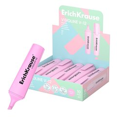 
          Текстовыделитель, Erich Krause, "Visioline V-12 Pastel", розовый пастельный, скошенный, 0,6-5 мм, 10 шт/уп, каронная коробка-дисплей