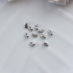 Бусина разделитель (спейсер) фриформ, 7*3 мм, родий, 10 штук. Р084