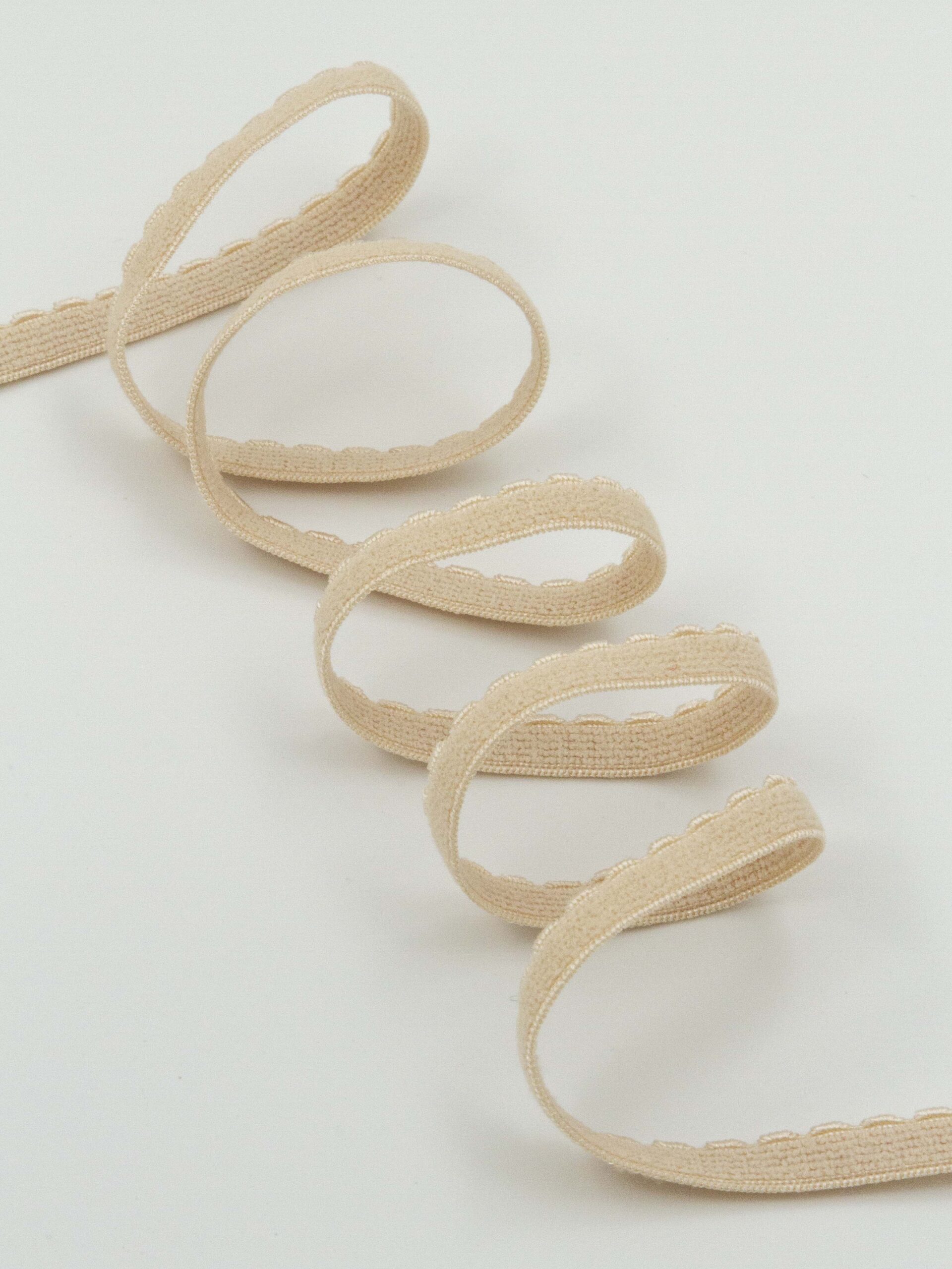 Резинка бельевая ажурная бежевая ширина 8 мм с учётом фестона Lauma (Латвия)