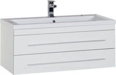 Aquanet 287664 Тумба с раковиной Верона 100 белый (подвесная 2 ящика, раковина Aquanet) (287664) фото
