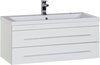 Aquanet 287664 Тумба с раковиной Верона 100 белый (подвесная 2 ящика, раковина Aquanet) (287664)