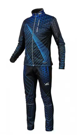 Утеплённый лыжный костюм 905 Victory Code Quantum Black-Blue мужской
