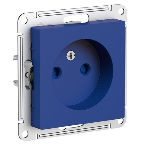 Розетка без заземления со шторками, 16А. Цвет Аквамарин. Schneider Electric AtlasDesign. ATN001149