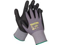 KRAFTOOL PRECISION, L (9), эластичные перчатки для точных работ, вспененное нитриловое покрытие, 15 класс (11285-L)