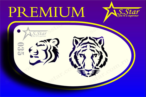 Трафарет для аквагрима S.STAR 035 тигр