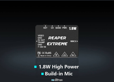 Видеопередатчик FPV Foxeer 5.8G Reaper Extreme 5.8 ГГц 1.8Вт 72 канала VTX MR1828
