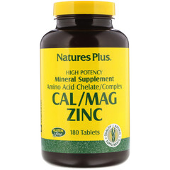 Nature's Plus, Кальций, магний, цинк, 180 таблеток