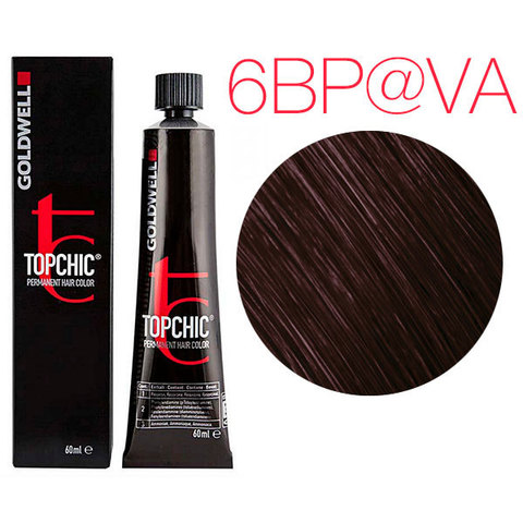 Goldwell Topchic 6BP@VA (жемчужный светлый шоколад с пепельно-фиолетовым отливом) - Стойкая крем-краска