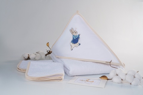Полотенце детское 90х90 Claire Batiste Atelier Зайчик с уголком