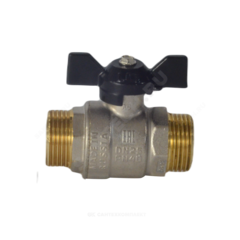 Кран шаровой латунь никель Pride Ду 20 Ру40 НР полнопроходной бабочка аналог 11б27п1 LD 47.20.Н-Н.Б