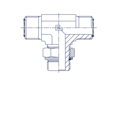 ФИТИНГ ORFS TEE 20-1/4 (Т-ОБРАЗНЫЕ BSP, УПЛОТНЕНИЕ ТИП A) CAST