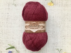 Пряжа ALIZE "Angora Gold Simli". 57 бордовый