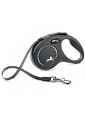 Поводок-рулетка для собак Flexi New Classic (S) 5 м./до 15 кг. (черная, лента)