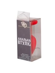Красная анальная втулка с красным кристаллом - 7,3 см. - 