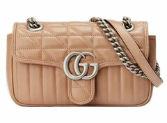 Мини-сумка на плечо Gucci GG Marmont бежевый