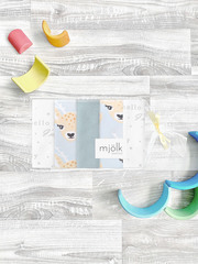 Набор платочков-слюнявчиков Mjölk Оленята NEW