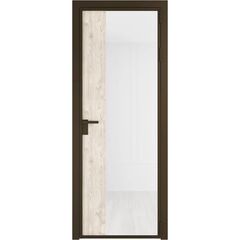 Алюминиевая дверь 7AG деорэ остеклённая со вставкой