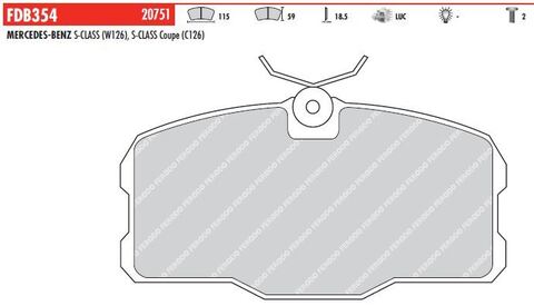 FDB354 Тормозные колодки дисковые OE 'PREMIER'