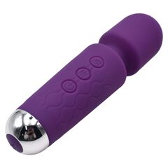 Фиолетовый перезаряжаемый мини-wand вибратор - 16 см. - 