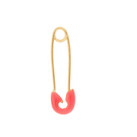 Neon Pink Enamel Safety Pin Earring
