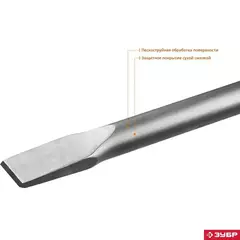 ЗУБР БУРАН, 35 х 600 мм, HEX 30, плоское зубило (29375-35-600)
