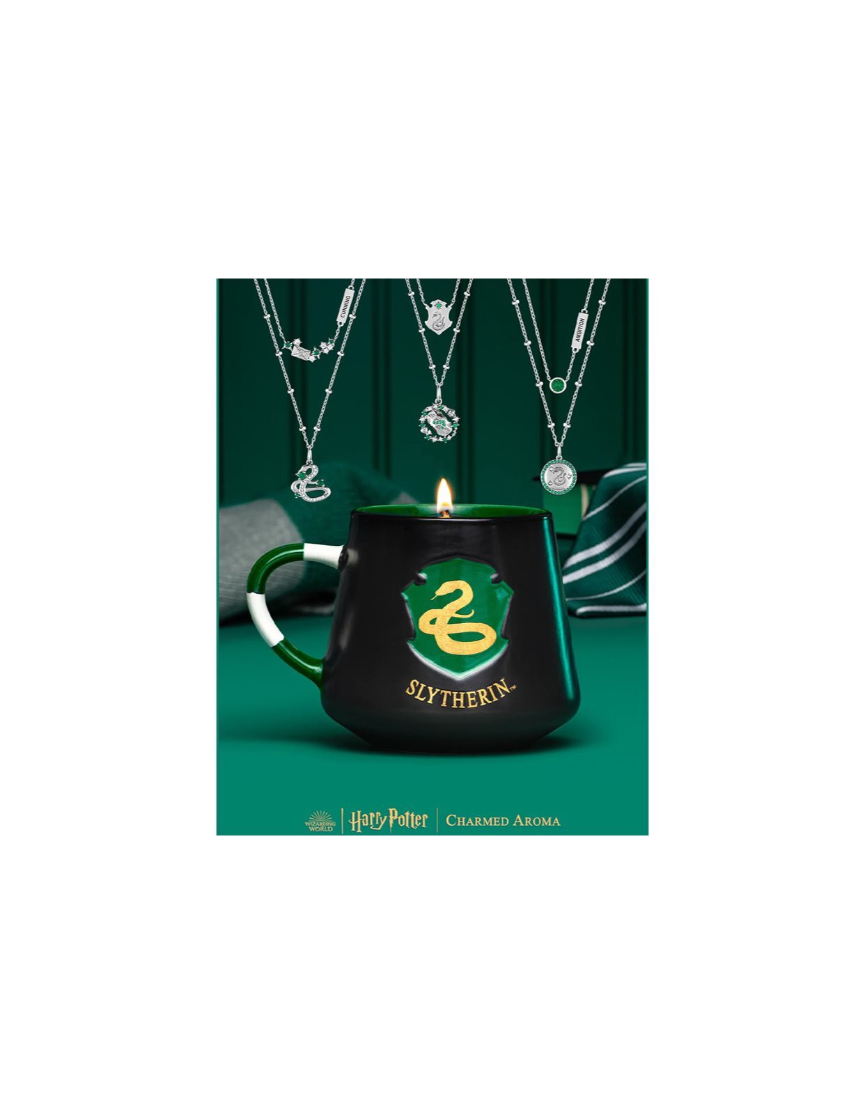 Charmed Aroma ароматизированная свеча 326 г + ожерелье 1 шт. Harry Potter  Slytherin купить в Москве | Доставка по России.