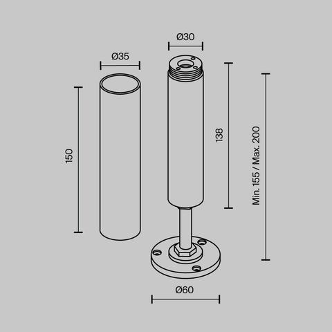 Аксессуар Maytoni Accessories for system shelf CA025BA-B