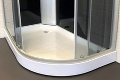 Душевая кабина Comforty 301L, стекло серое, задняя черная стеклянная панель,1200*800*2150