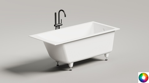 Salini 105011MF CASCATA 150x70 Встраиваемая ванна с прямоугольной чашей, регулируемые ножки, RAL полностью