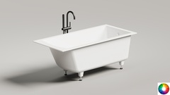 Salini 105011MF CASCATA 150x70 Встраиваемая ванна с прямоугольной чашей, регулируемые ножки, RAL полностью фото