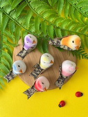 Птички декоративные, искусственные, цвет микс, 5 см, набор 6 шт.