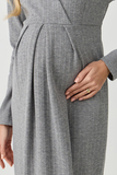 Платье для беременных и кормящих 19234 серый меланж