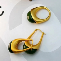 Кольцо капля с цветной вставкой из акрила в стиле BOTTEGA