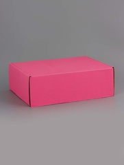 Коробка самосборная одиночная Прямоугольник, Розовая, 21*27*9 см, 1 шт.