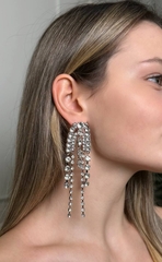 Серьги длинные КАСКАД с кристаллами