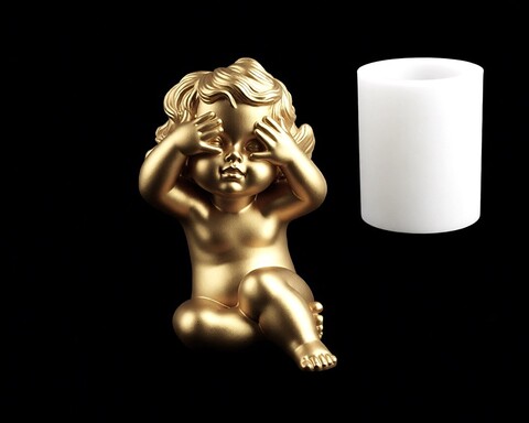 Силиконовый молд Ангелочек подглядывающий